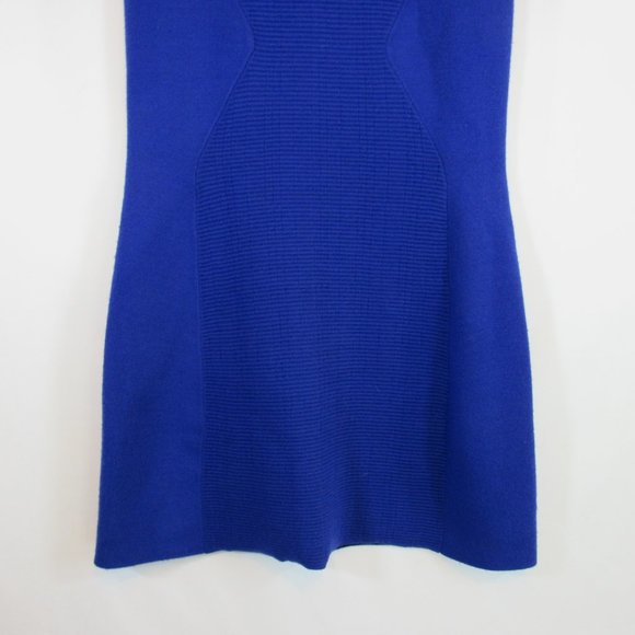 M. Patmos Cobalt Blue Knit Wool Stretch Pullover Dress - Picture 7 of 14